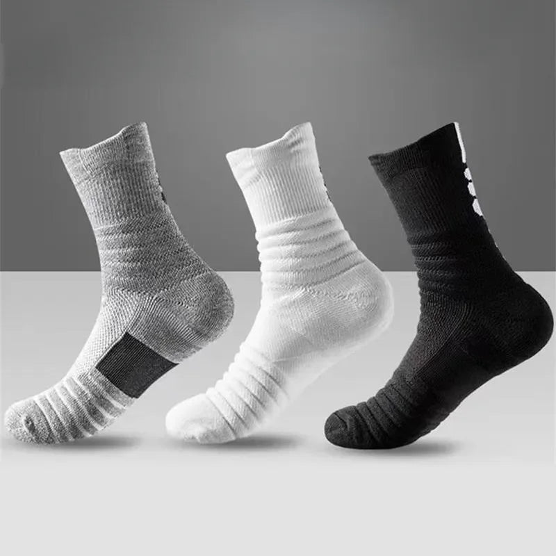 1/3 Pairs Anti-slip Football Socks Men Cotton Sock Short Long Tube Soccer Basketball Sport Socks Breathable Deodorous Sock 39-45 Pi-Mart