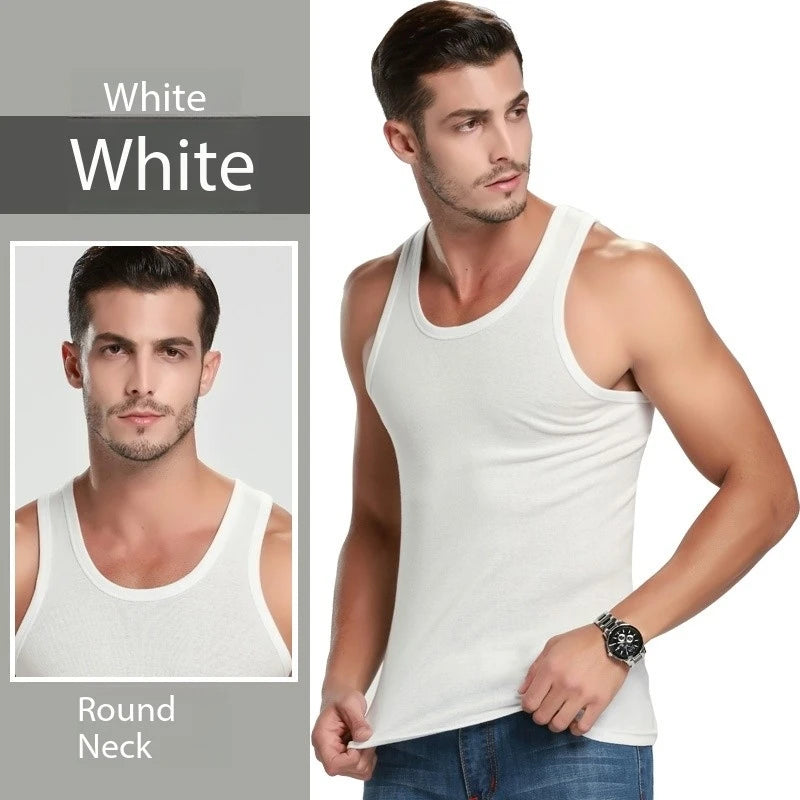2026 New Men's Summer Lightweight Cotton Tight Vest Sports Casual Family Pajamas Outdoor Tight Top Breathable Quick Drying Vest Pi-Mart