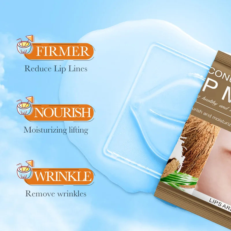 10pcs SADOER Fruits Moisturizing Lip Mask Lips Skin Care Nourishing Hydrating Crystal Collagen Gel Lip Patches Lips Plumper LadyShow.Store