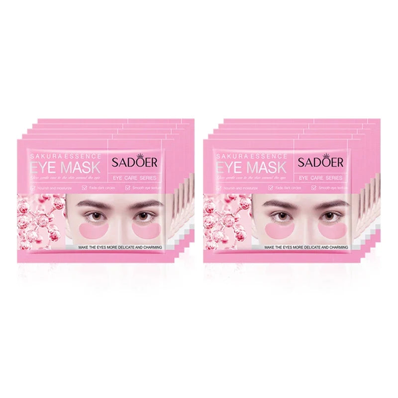5/10/20 Pairs SADOER Crystal Collagen Eye Mask Anti Dark Circles Removal Eyes Bags Moisturizing Eye Patches for Eyes Skin Care Tri Light Beauty