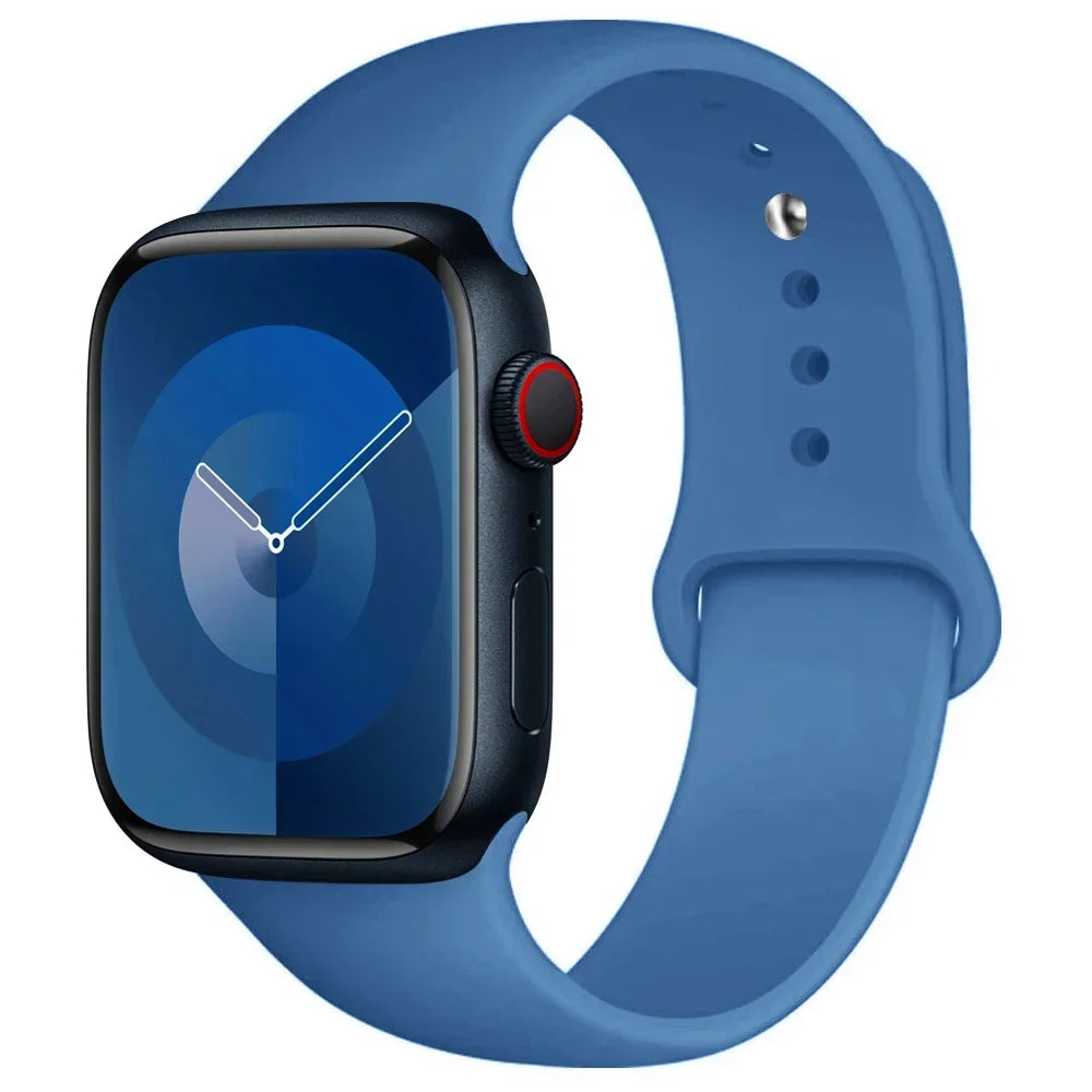 Silicone Band For Apple Watch strap 44mm 45mm 40mm 41mm 42-38mm 45 mm sport bracelet iwatch series 8 7 6 5 4 3 SE 9 Ultra 2 49mm LadyShow.Store