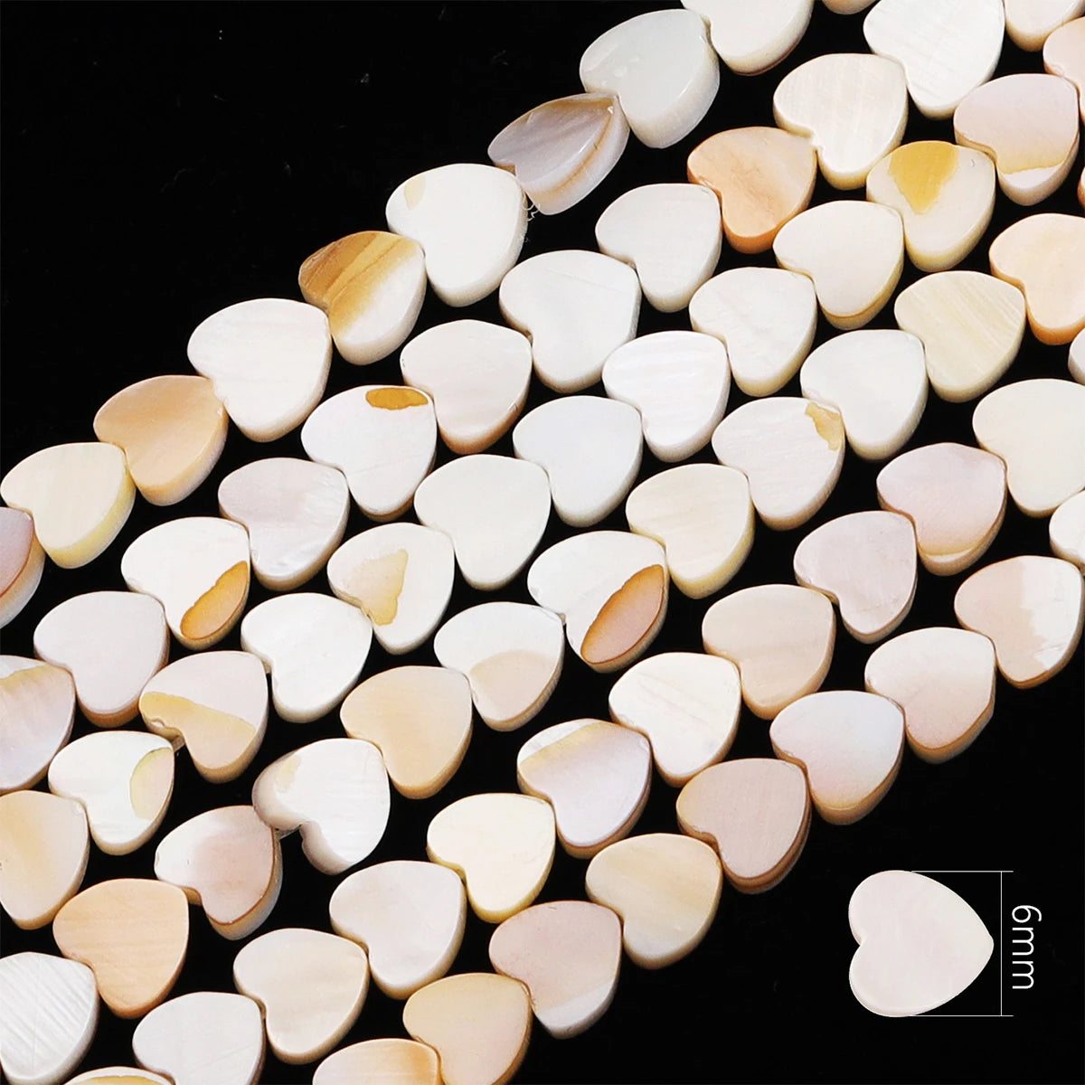 Natural Shell Beads Mother of Pearl Love Star Oval Round Flat Loose Spacer Beads for Jewelry Making DIY Charm Bracelet Necklace Pi-Mart