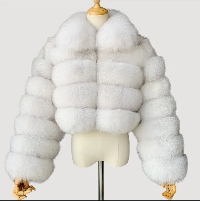 DEAT Fashion Women's Faux Fur Coat Lapel Zipper Long Sleeves Loose Thick Imitation  Fur Short Jacket Winter New 7AB6103 Pi-Mart