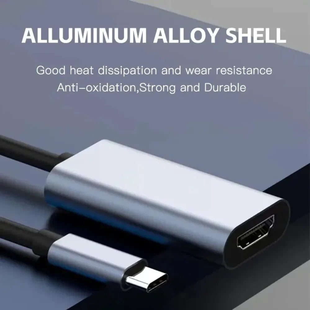 TYPE C To HDMI Adapter 4K USB C USB3.1 Male To HDMI-compatible Female Converter Cable for Laptop IPad Tablet TV MacBook Galaxy Pi-Mart