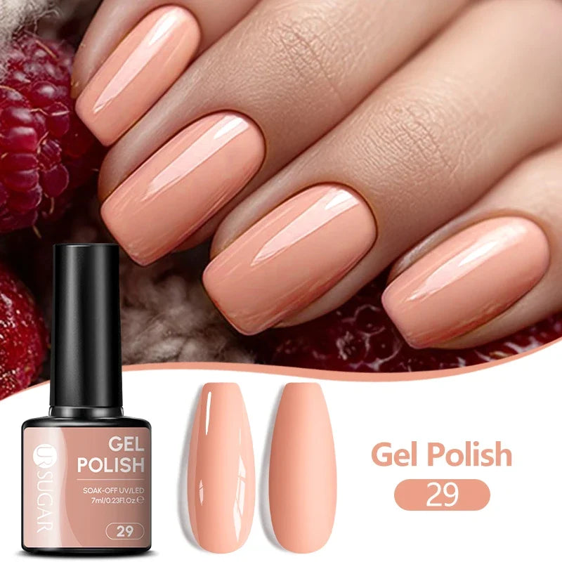 UR SUGAR 7ML Nail Gel Fresh Macaron 107 Colors All For Manicure Semi Permanent Soak Off LED UV Long-Lasting Nail Art Varnish Tri Light Beauty
