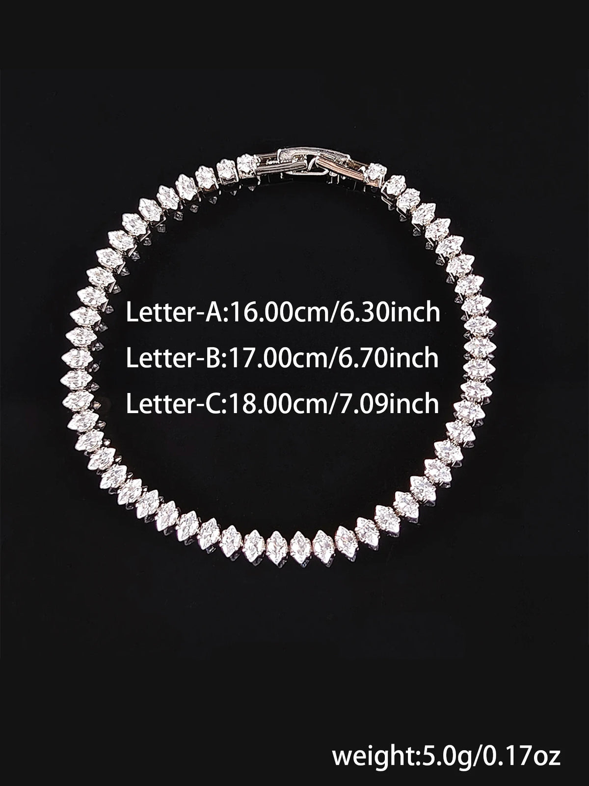 2024 New Marquise Oval Square Cut Luxury Silver Color on Hand Tennis Bracelet Bangle for Women Party Gift Jewelry S7062 Pi-Mart