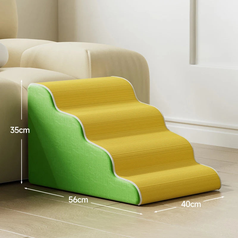 Dog Cat Ramp Ladder 3/4 Step Pet Stair Memory Foam Sponge Dogs Sofa Removable and Washable Training Pet Ramp Stairs Pet Supplies Pi-Mart