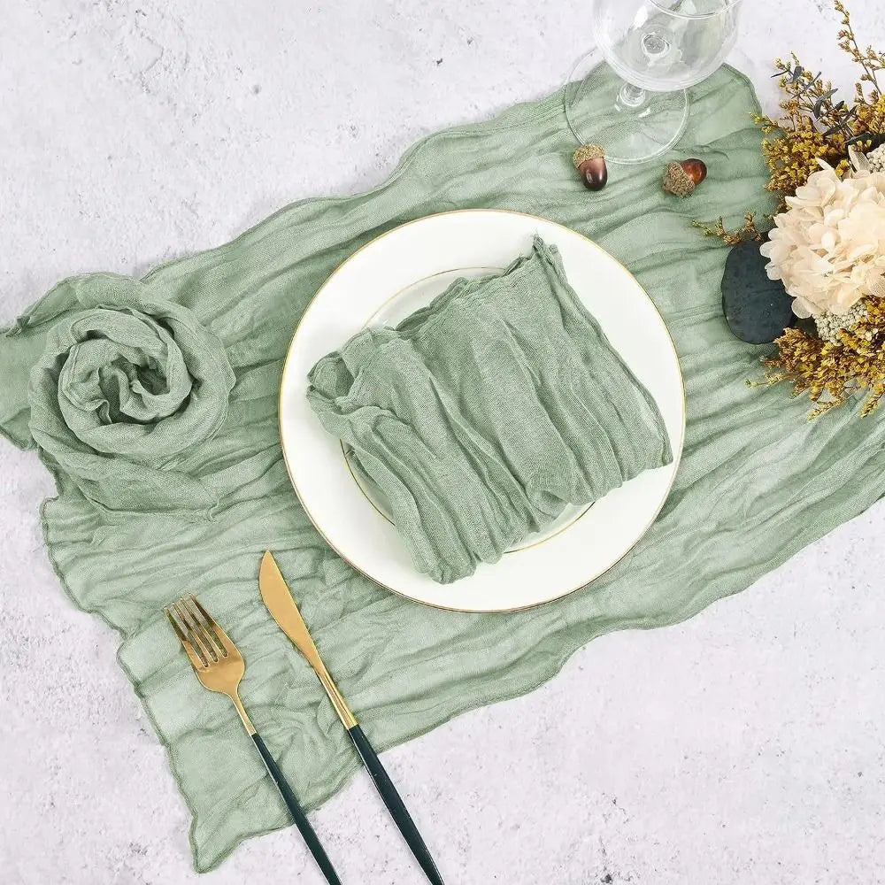 Party Supply Table Decoration Gauze Napkin Soft Thin Cotton Napkin Retro Reusable Placemats Hotel Pi-Mart