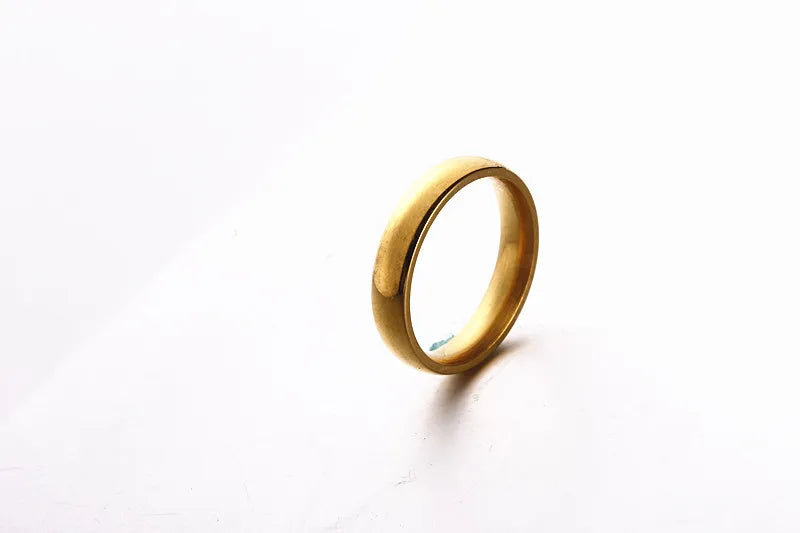 Simple 6mm Titanium Ring Women Men Prevent Allergy High Polished Wedding Rings Stainless Steel Couple Finger Jewelry Gifts Pi-Mart