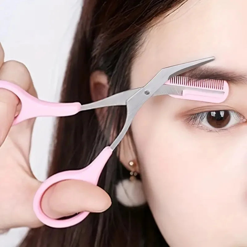 Eyebrow Trimmer Set, Curved Eyebrow Razor, Eyebrow Scissors With Comb, Convenient Easy Beauty Tools For Beginners Pi-Mart