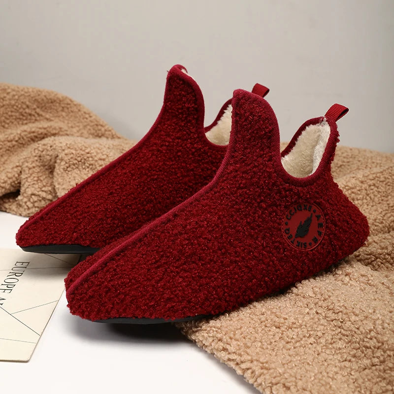 New Men Winter Slippers High Quality Light Weight Disign Shoes Fashion Women Plush Slipper Warm Slip on Casual Shoe for Couples Pi-Mart