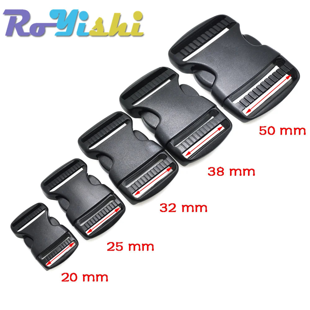 2-10 Pcs/Pack 20~50mm Plastic Hardware Dual Adjustable Side Release Buckles Molle Tatical Backpack Belt Bag Parts Strap Webbing Pi-Mart