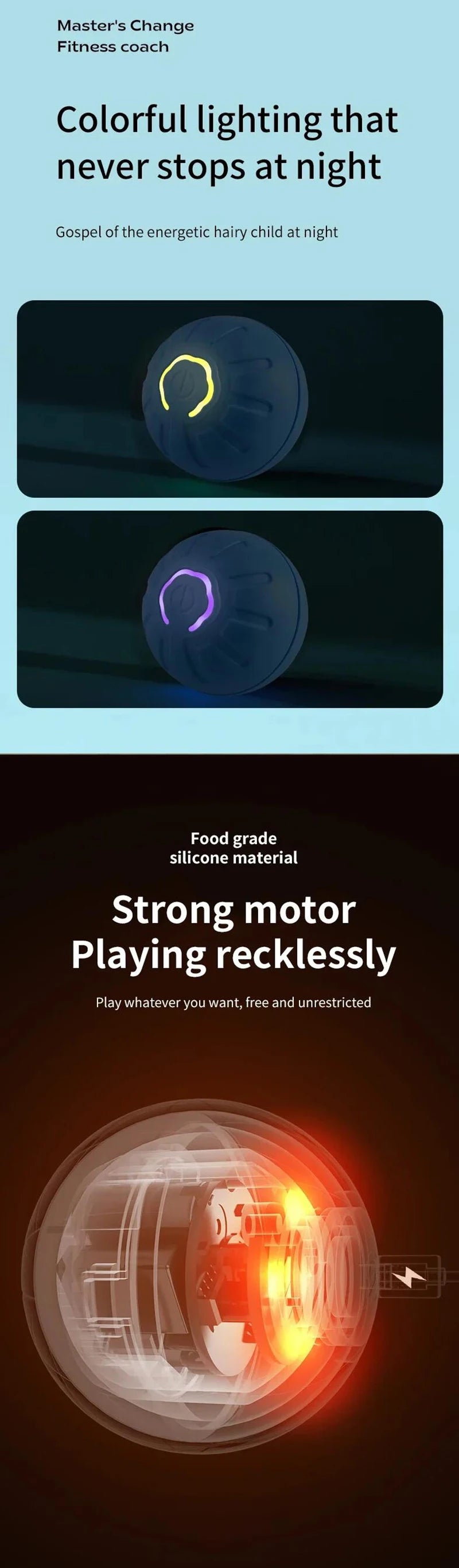 Smart Dog Toy Ball Electronic Interactive Pet Toy Moving Ball USB Automatic Moving Bouncing for Puppy Birthday Gift Cat Products Pi-Mart