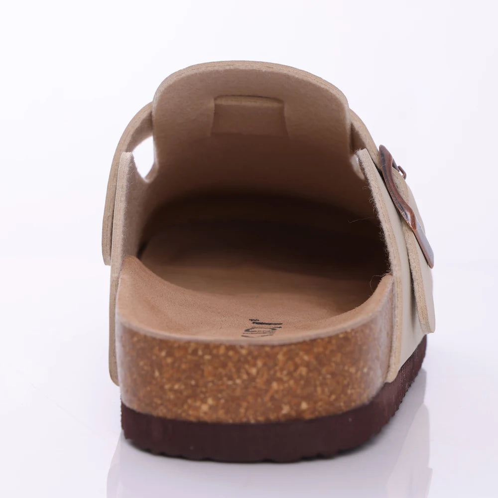 Comwarm Buckle Clogs For Women Men New Genuine Suede Clogs with Arch Support Soft Cork Footbed Mules Fashion Thick Beach Sandals Pi-Mart
