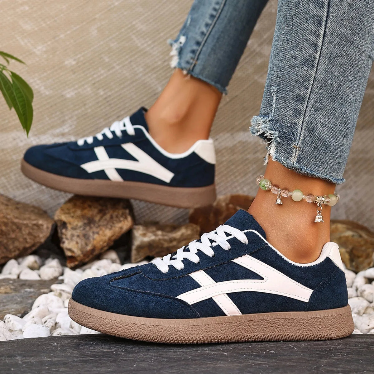 Women Sneakers 2026 Fashion Casual Flats Vulcanize Shoes Round Toe Lace Up Comfortable Flat Shoes for Women Zapatos De Mujer Pi-Mart