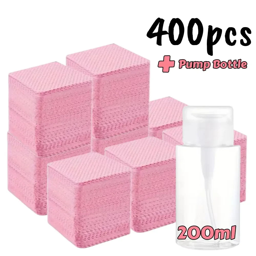 20/600pcs Lint-Free Gel Nail Wipes Aluminum-Free Cleansing Tissues Nail Polish Remover Pads for NaiArt Beauty Nail Cleaning Care Tri Light Beauty