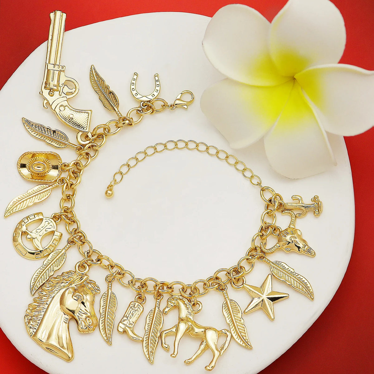Clearance_Cat Pendant Charm Chain Link Bracelets For Women Cowgirl Cuff Bangles Fashion Jewelry Egyptian Bastet Pulseira Accesso Pi-Mart