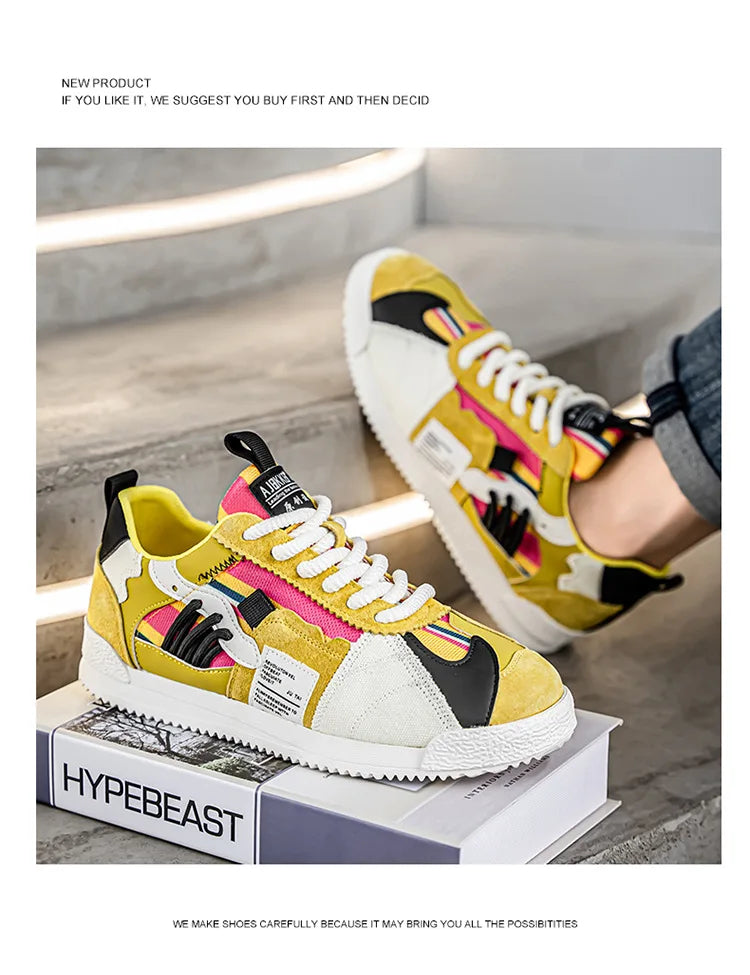 Large Size Men's White Sneakers Autumn Comfortable Non Slip Running Shoes Luxury Soft Sole Fashion Lace Up Outdoor Casual Shoes Pi-Mart