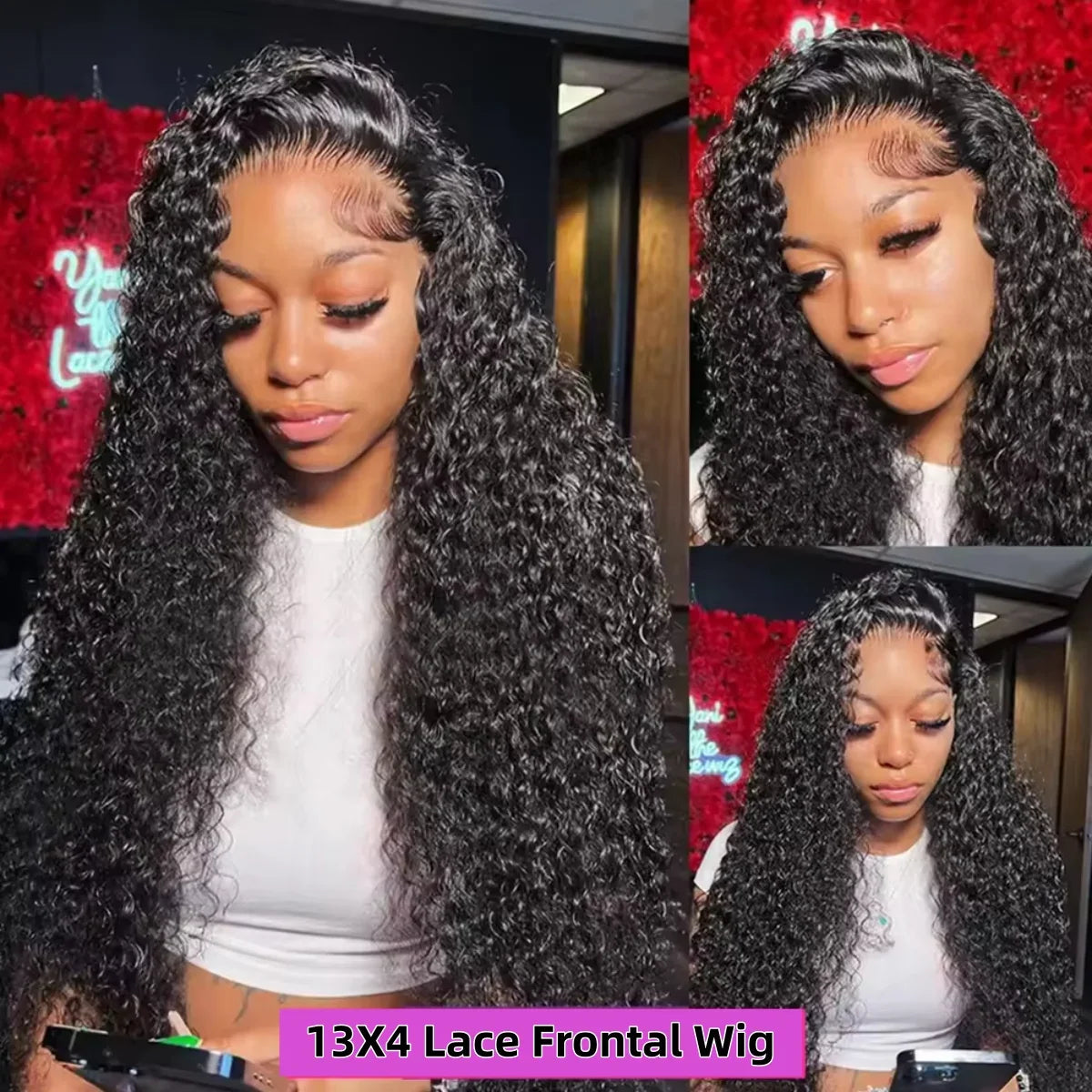 Deep Wigs Human Hair For Woman Burmese Curly Deep Wave Human Hair Wig 13x6 HD Lace Human Hair Wig on Clearance Sale LadyShow.Store