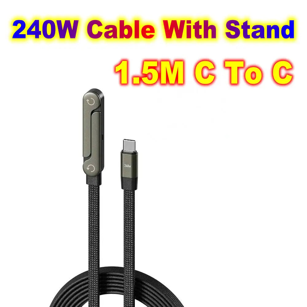 USB Type C Flat Phone Charger Fast Charging Cable C Kick Cable Stand Invisible Support Foldable Holder Charge Bracket For iPhone Pi-Mart