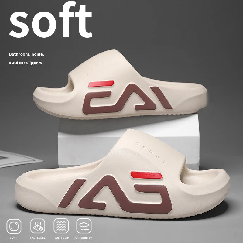 Extra-thick Sole Men Soft Air Cushion Casual Slippers EVA Sandals Fashion Flip Flops Outdoor Summer Seaside Beach Shoes Pi-Mart