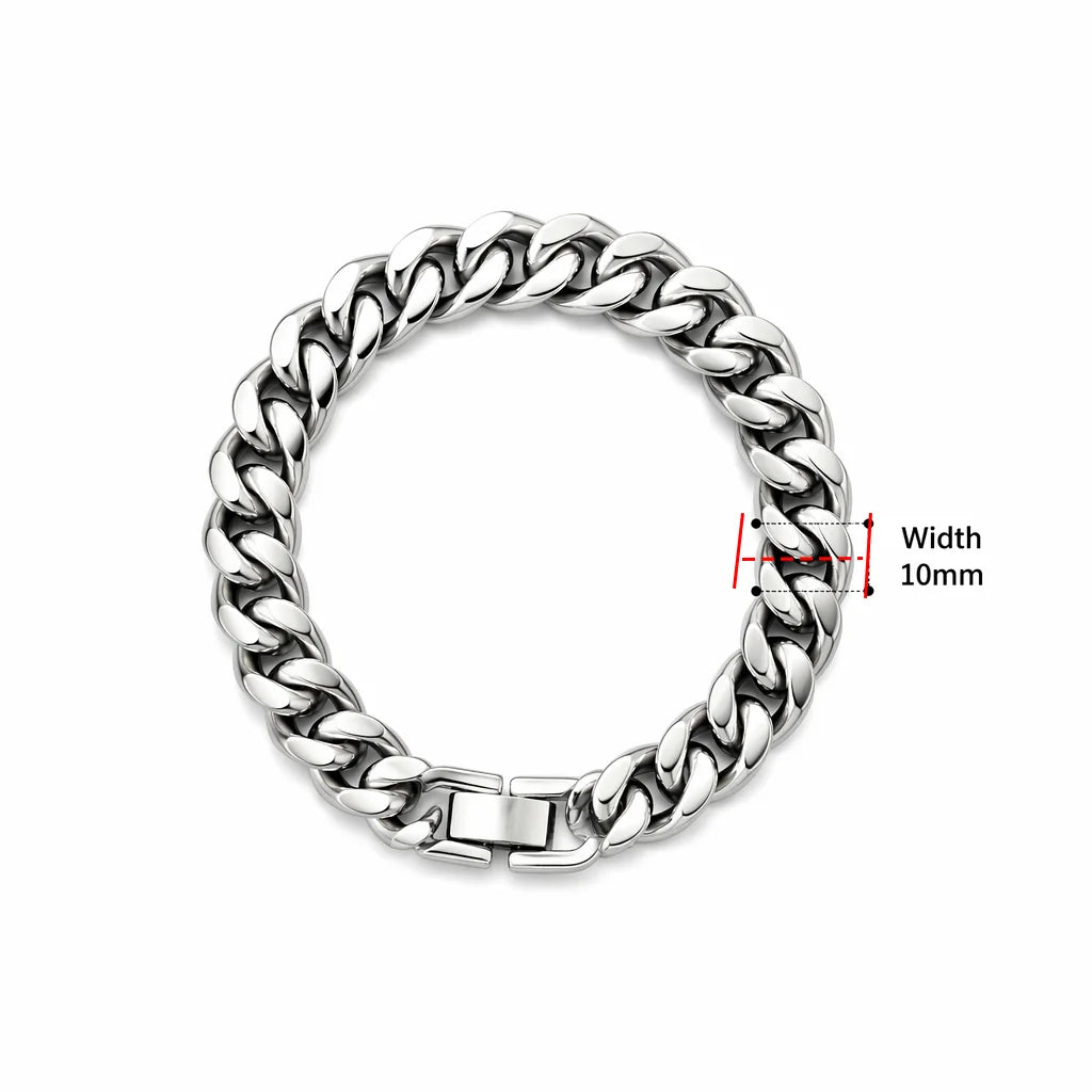 New Trendy Cuban Chain Men Bracelet Classic Stainless Steel 3/5/7/9mm Width Chain Bracelet For Men Women Jewelry Gift Pi-Mart