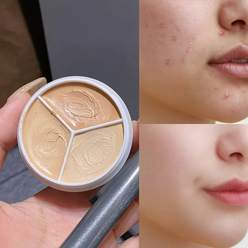 3-Color Concealer Palette Professionally Covers Eyes Dark Circles Spots Pimples Black Lacrimal Groove Repair Foundation Make Up Tri Light Beauty