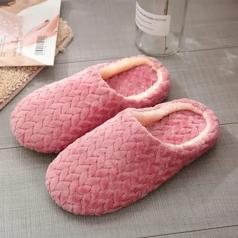 Unisex Fluffy Home Slippers Soft Lightweight Anti Slip Comfortable Indoor Slides for Autumn Winter LadyShow.Store
