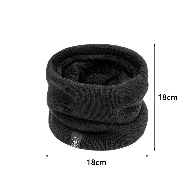 Warm Knitted Scarf Thickened Plush Windproof Winter Neck Gaiter Cold-proof Outdoor Sport Skiing Running Men Women Tube Scarf Pi-Mart