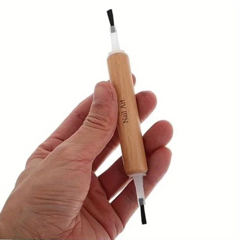 Professional Nail Art Brush Set Multi-Functional Nail Polish Brushes with Detachable Wooden Grip Nail Art Tools Nail Accessories Tri Light Beauty