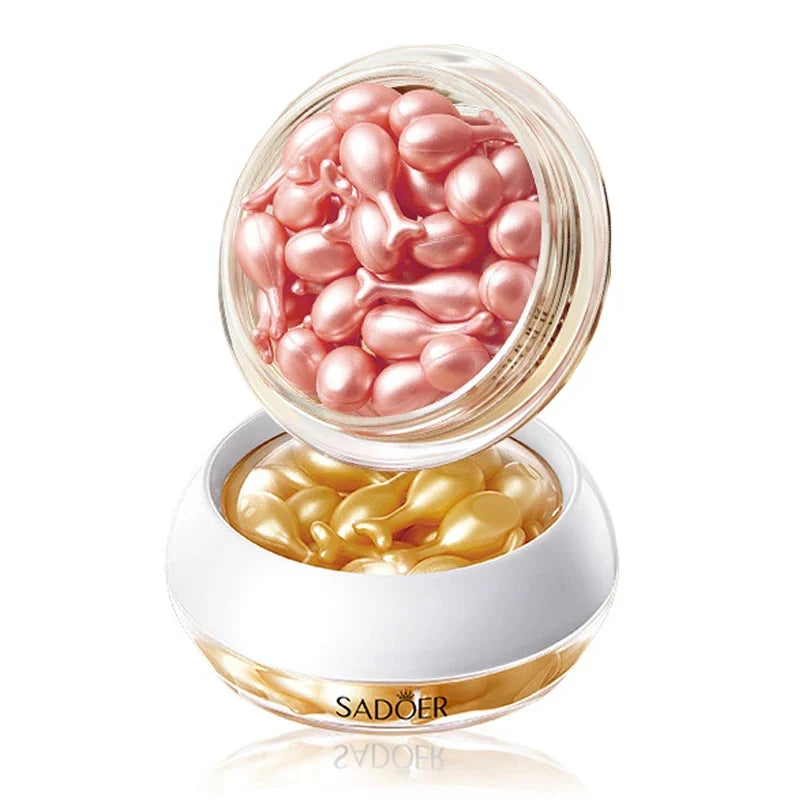 30pcs SADOER Rose Sanil Face Serum Capsule Facial Moisturizing Brightening Firming Facial Essence Beauty Face Skin Care Products Tri Light Beauty