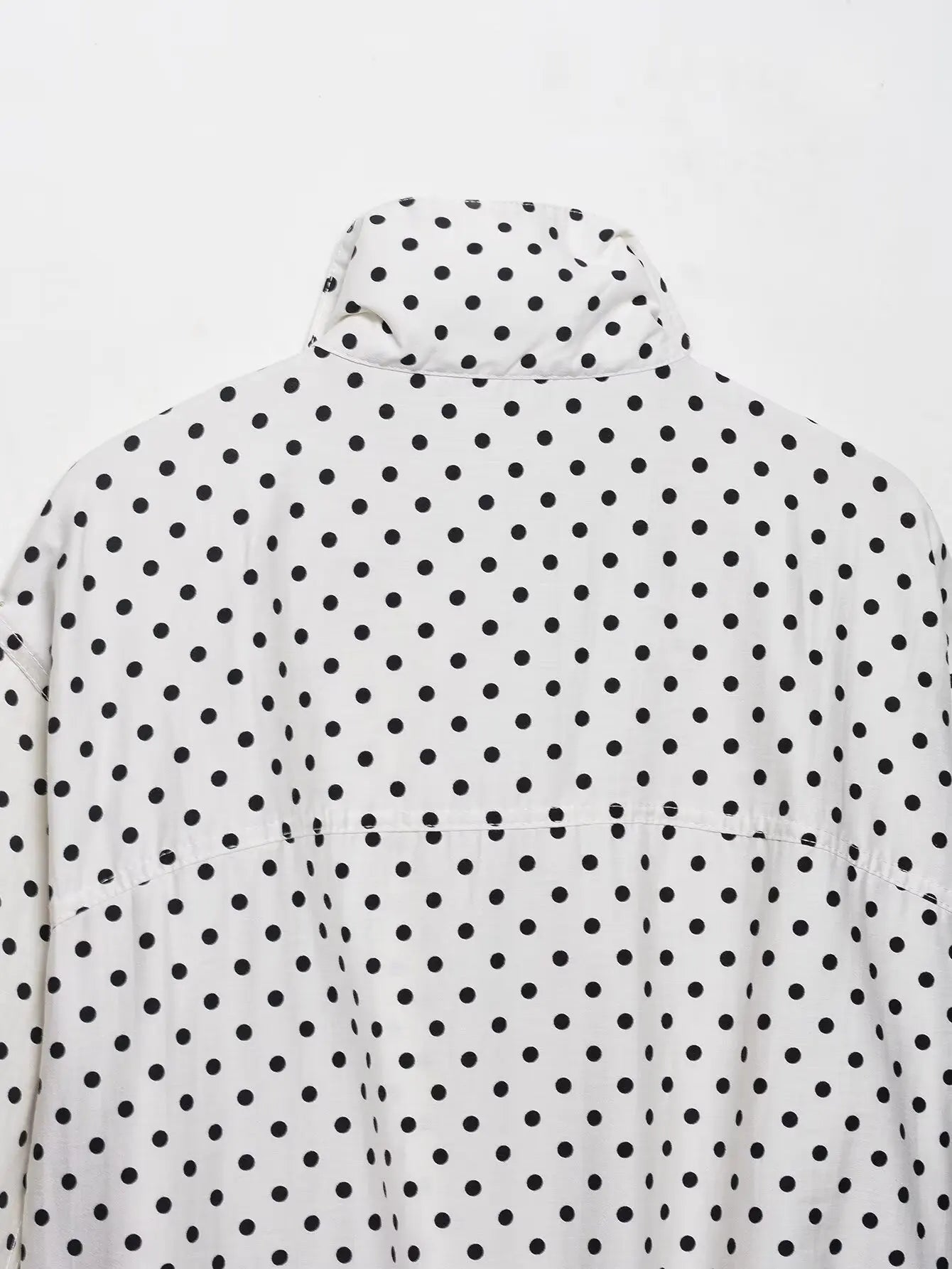 HH Fashion Women's Polka Dot Print Short Coats Autumn Long Sleeves Turtleneck Zipper With Pockets Drawstring Casual Jacket Pi-Mart