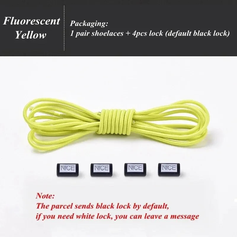 Fashion No Tie Shoelaces Elastic Laces Sneakers Flat Shoe Laces Without Ties Kids Adult Quick Shoelace One Size Fits All Shoes Pi-Mart