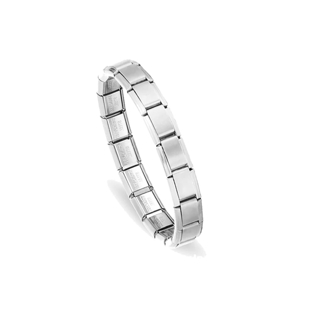 Unisex Minimalist Italian Modular Bracelet Stainless Steel Square Elastic Spliced Titanium Steel Polished Chain Pi-Mart
