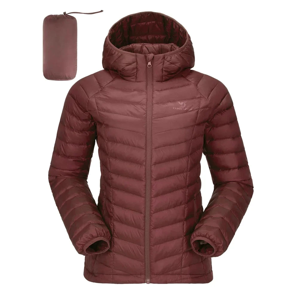 GOLDEN CAMEL Women's Down Jacket Hooded Winter Light Weight Short Puffer Coats Packable Warm Windproof Jacket for Women Clothes LadyShow.Store