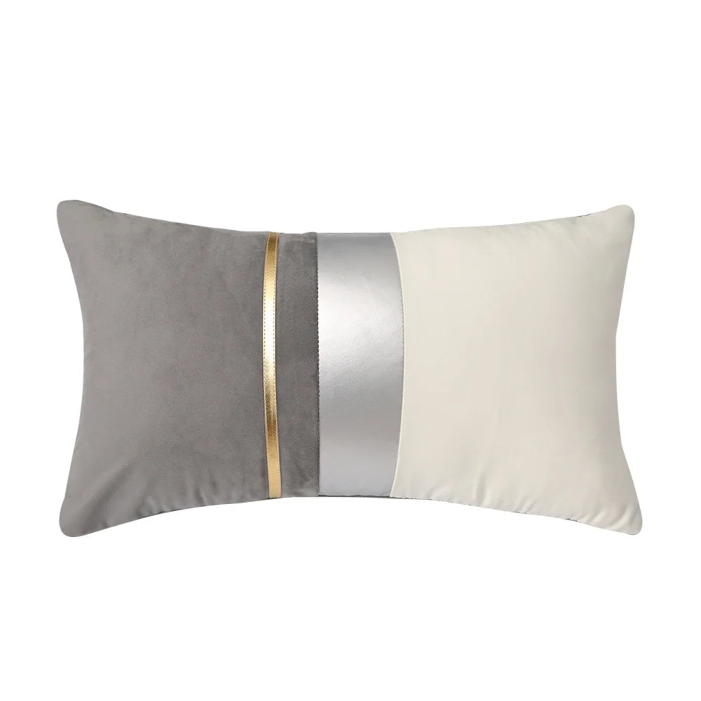 Luxury Velvet Cushion Cover, Patchwork Design Pillow Case, Home Decor, Sofa Pillows, 45x45cm, 30x50cm Pi-Mart