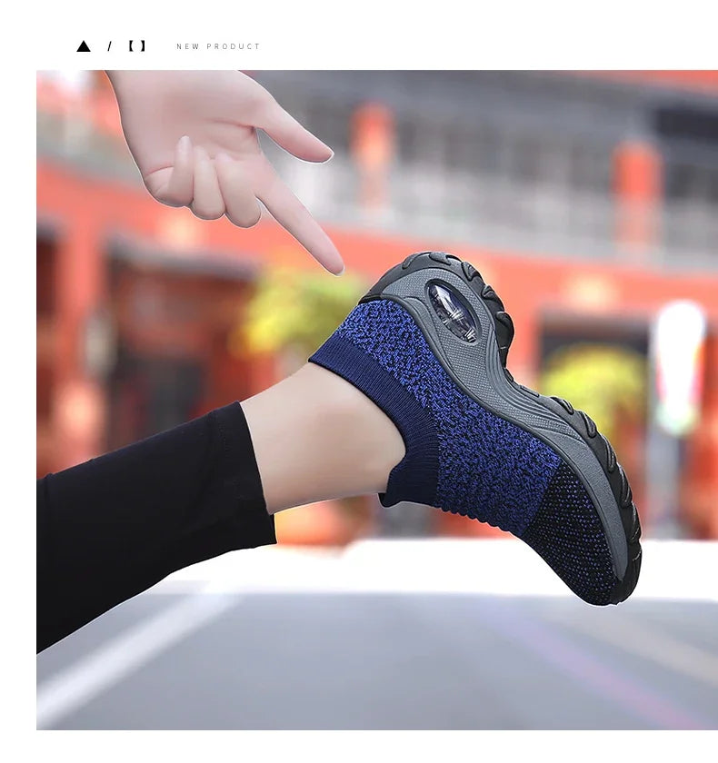 Women Sneakers Summer Fashion Black Sports Casual Shoes Breathable Mesh Lightweight Air Cushion Non-Slip Running Shoe Zapatillas Pi-Mart