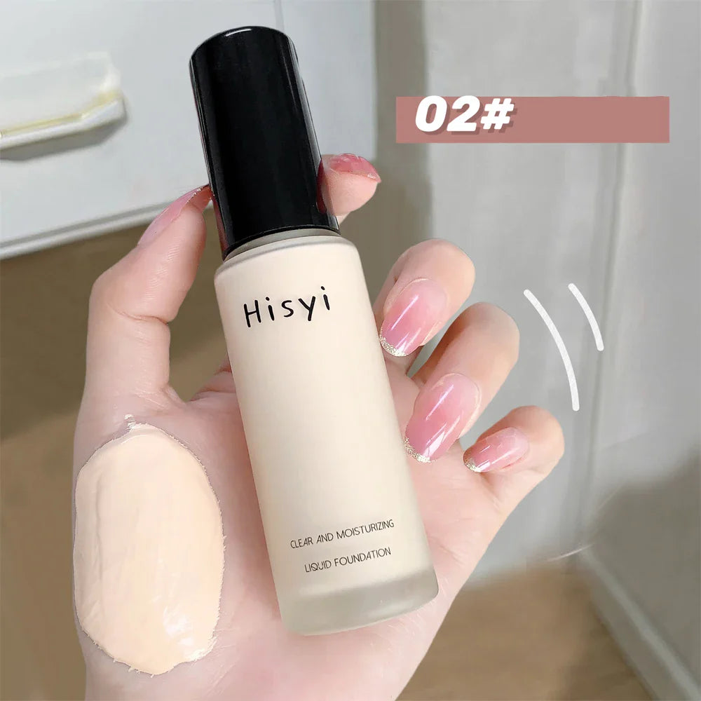 Liquid foundation naturally covers flaws without sticking powder, plain face cream, transparent foundation, conceals blemishes LadyShow.Store