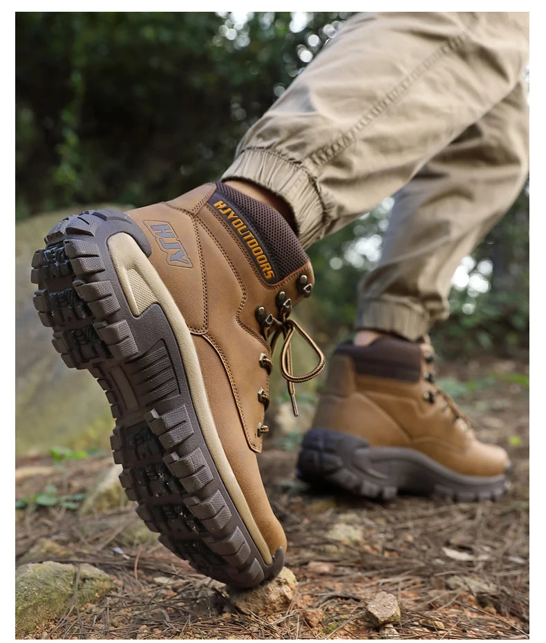 New Men's Boots Fashion Outdoor Boots Breathable Hiking Boots Autumn Shoes Sneakers Lightweight Non-slip Men Desert Ankle Boots Pi-Mart