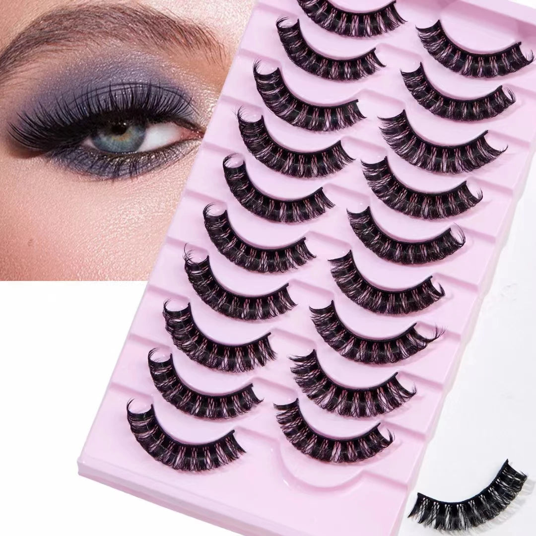 Fashion Russian Strip Lashes 2/5/10 Pairs 3D Mink Lashes Natural Eyelashes Dramatic False Eyelashes Wholesale Eyelash Extension Pi-Mart