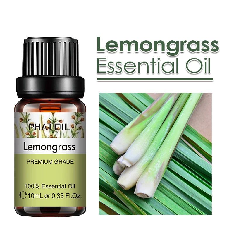 PHATOIL 10ml Ginger Essential Oil for Perfume Candles Making Spa Massage Humidifier Rose Jasmine Pine Needles Tangerine Thyme Pi-Mart