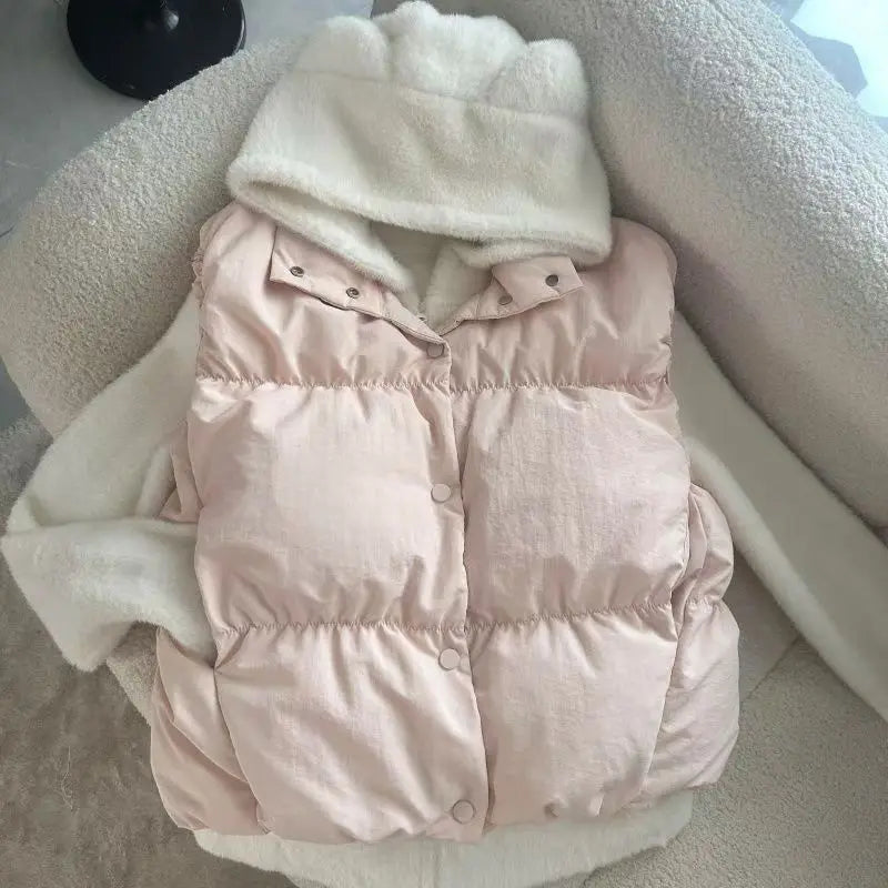 2025 Kawaii Plush Hoodie Women Bear Ear Zip Jacket Soft Warm Fleece Coat Korean Sweet Girl Winter Outerwear Cute Fashion Trend LadyShow.Store
