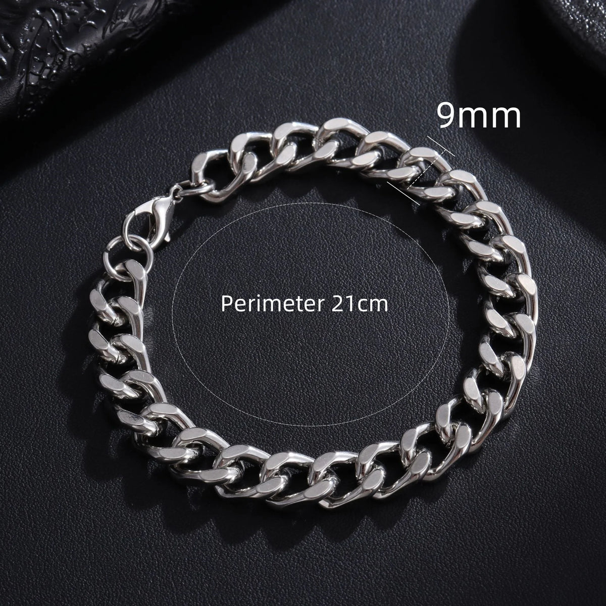 New Trendy Cuban Chain Men Bracelet Classic Stainless Steel 3/5/7/9mm Width Chain Bracelet For Men Women Jewelry Gift Pi-Mart