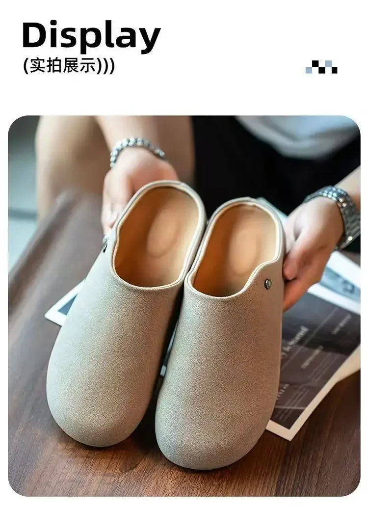 Unisex Closed Toe Mule Slippers Spring Autumn Slip On Soft Sole Casual Shoes for Outdoor Office Home Pi-Mart