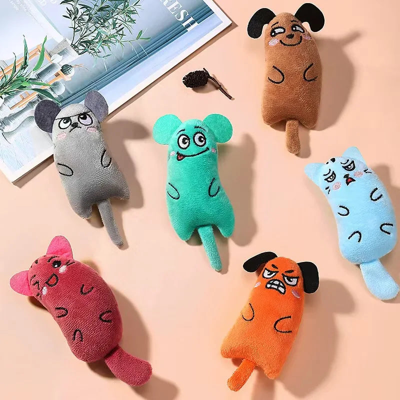 Funny Pet Plush Catnip Toy Cat Expressive Mouse Toys Interactive Cat Toy Kitten Bite Resistance Toy Pet Accessories Pi-Mart