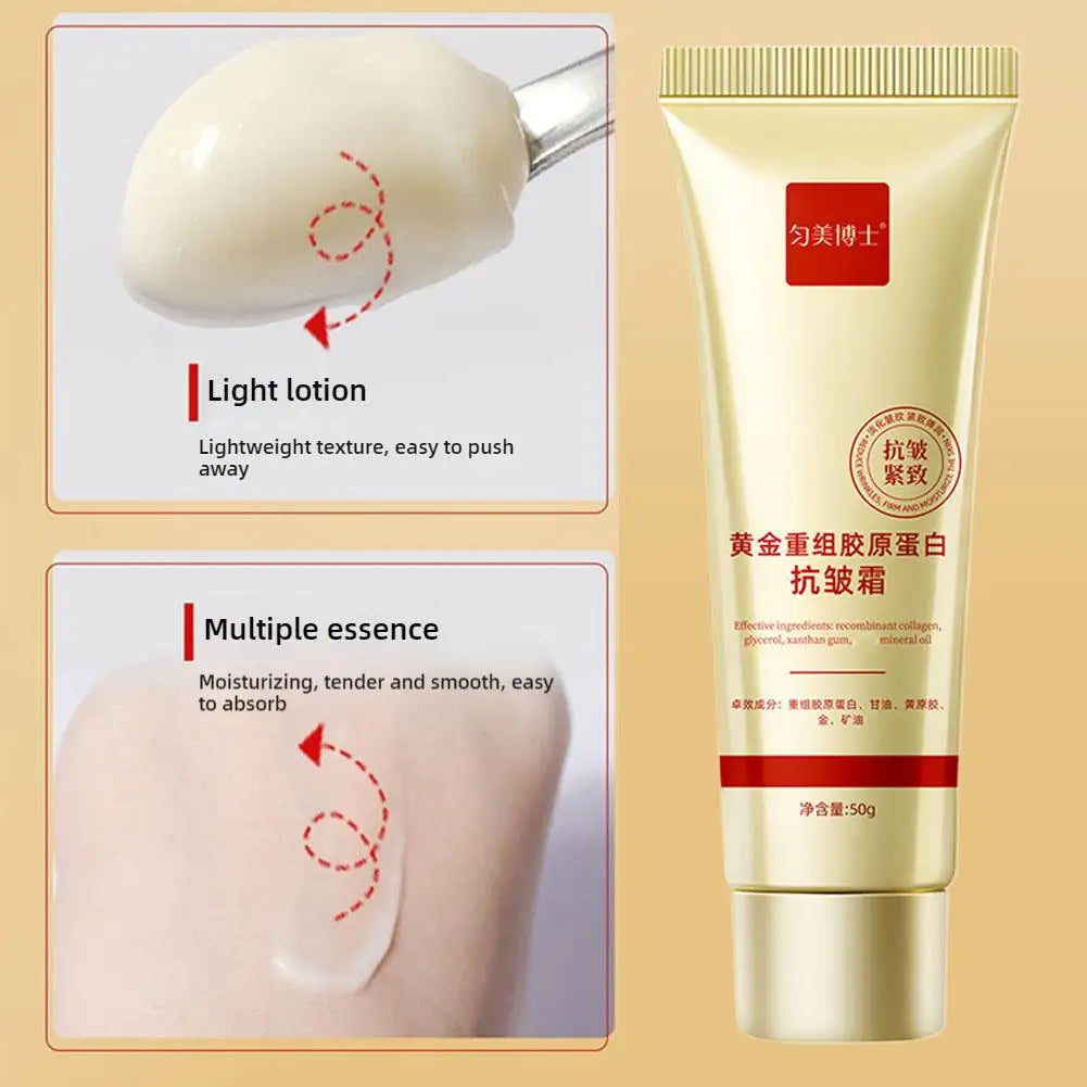 Gold Collagen Anti Wrinkle Cream Facial Tightening Moisturizing Fade Facial Fine Lines Facial Skin Care Products Pi-Mart