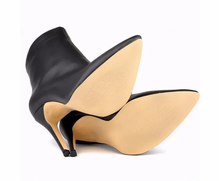 Women Short Boots Pumps Sexy Pointed Toe Side Zipper Super High Heels Stiletto 2026 Female Party Ankle Boot Shoes Botas De Mujer Pi-Mart