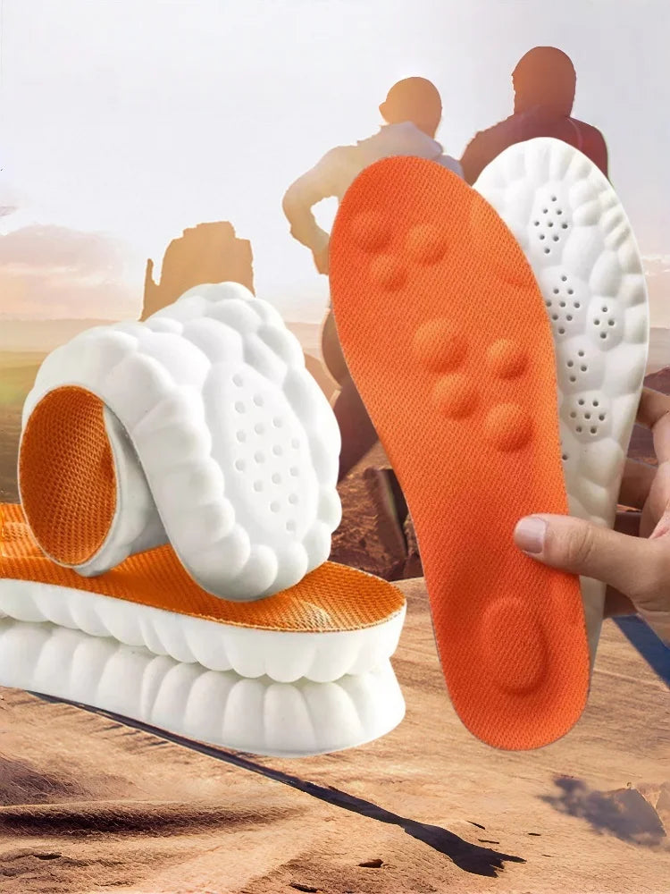 Latex Sport Insoles Soft High Elasticity Shoe Pads Orthotic Breathable Deodorant Shock Absorption Cushion Arch Support Insole LadyShow.Store