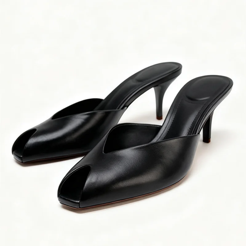 Luxury Designer Gold Heeled Slippers Women Sexy Open Toe Elegant Slide Sandals for Ladies Wedding Bridal Pumps Zapatos De Mujer LadyShow.Store