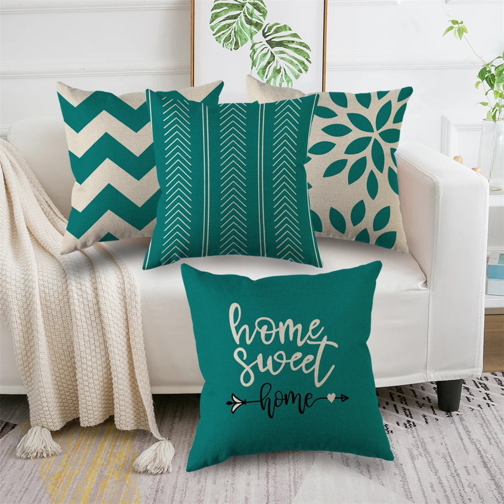 4Pcs Linen Square Cushion Cover,single-sided Printed Pillowcase ,Home Decor ,Room Decor,Living Decor,Bedroom Decor Pi-Mart